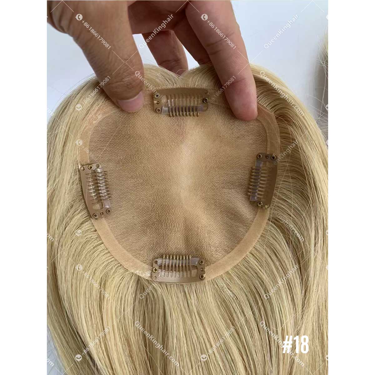 Virgin Hair Mono Base European Hair Topper Size 5"x5" Ready For Shipment