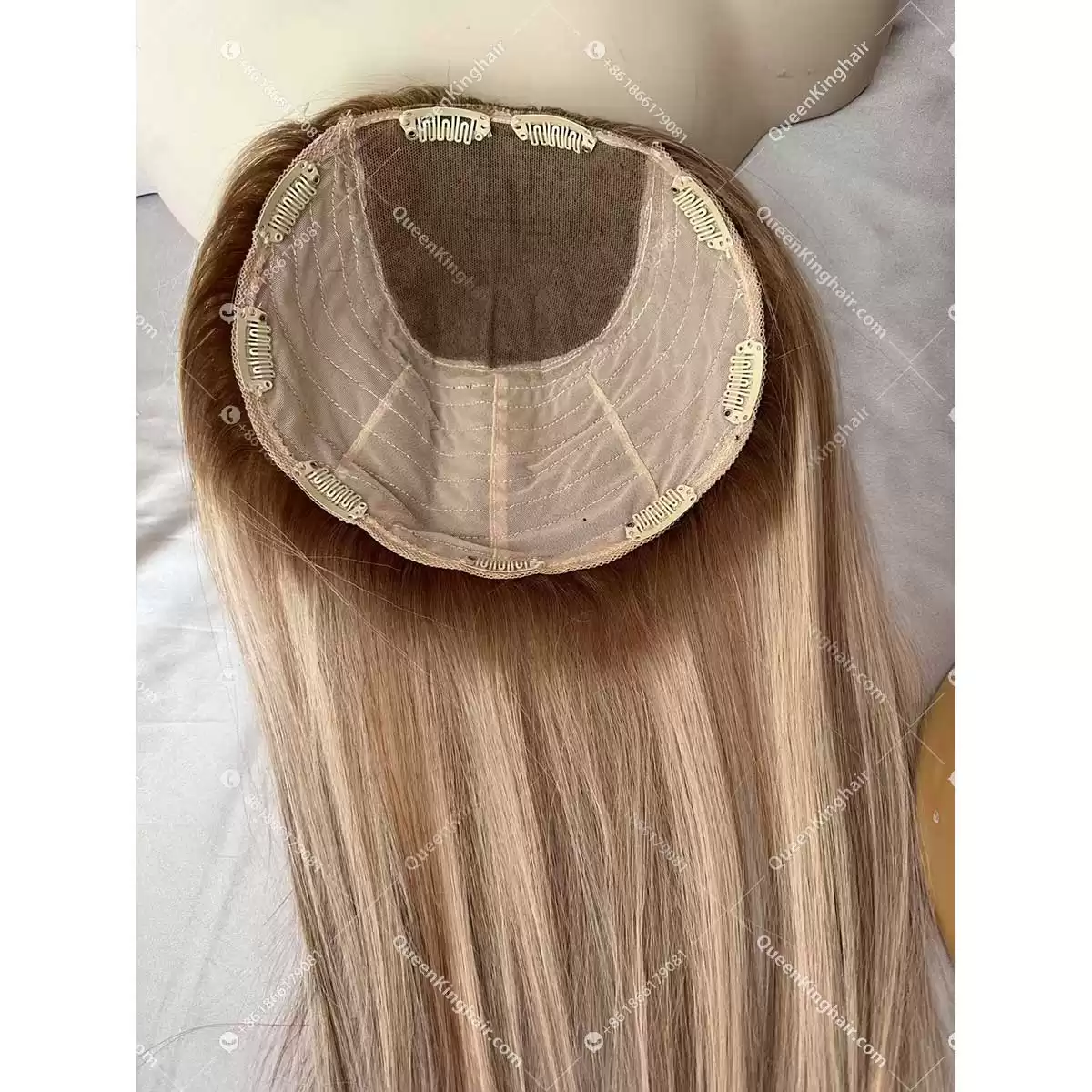 18 inches 8x8 with 4x4 silk base topper virgin hair