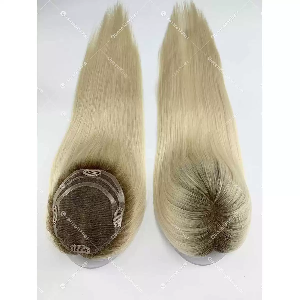 20" Virgin Hair Hd lace Base European Hair Topper Size 5.5"x6" Ready For Shipment