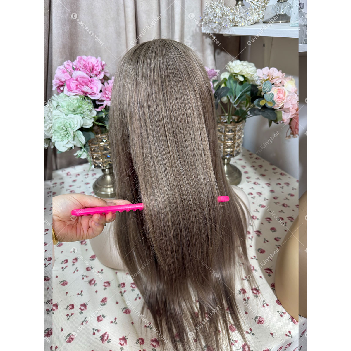 Luna Dark roots with brown and blonde balayage 13x6 transparent lace 150% density