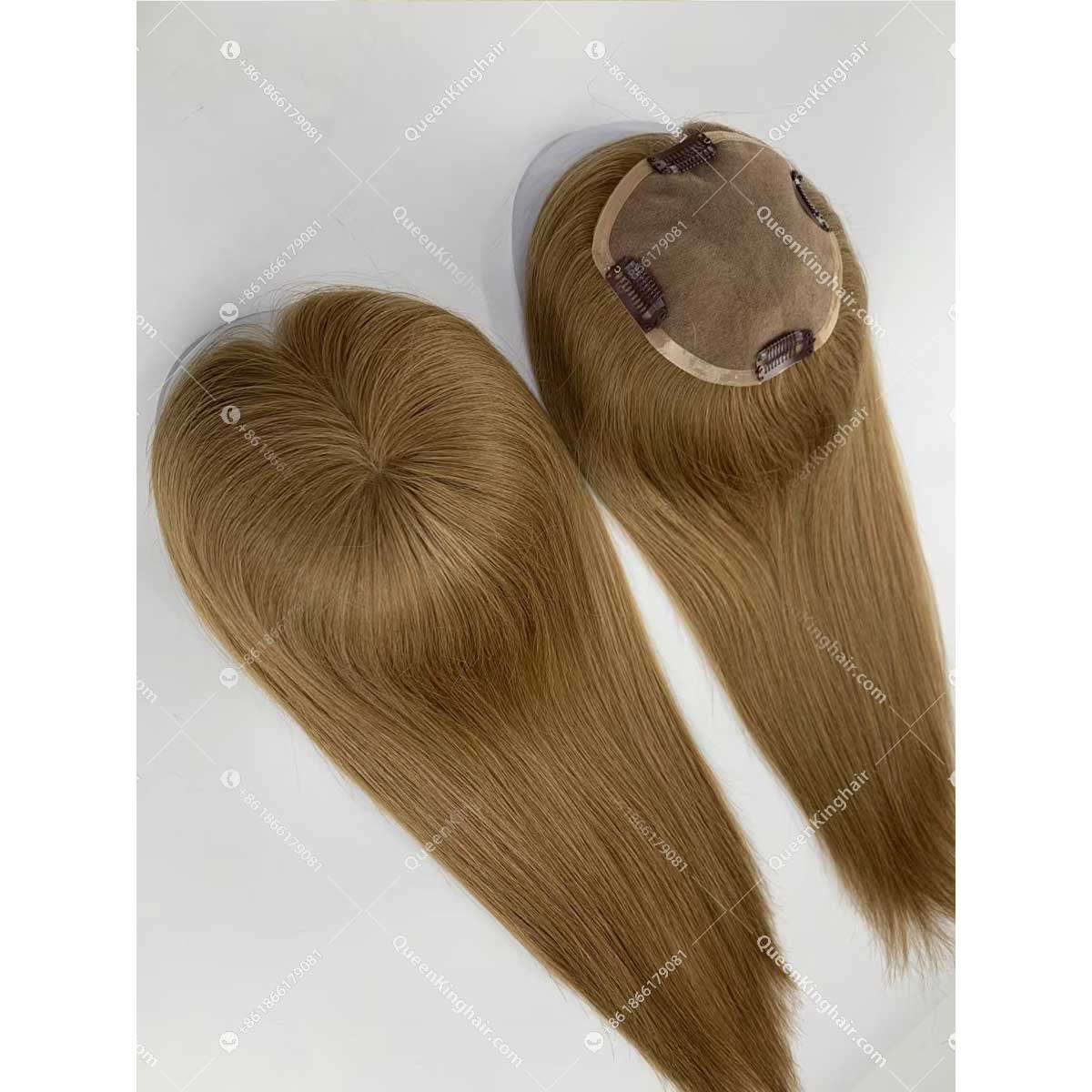 Virgin Hair Mono Base European Hair Topper Size 5"x5" Ready For Shipment