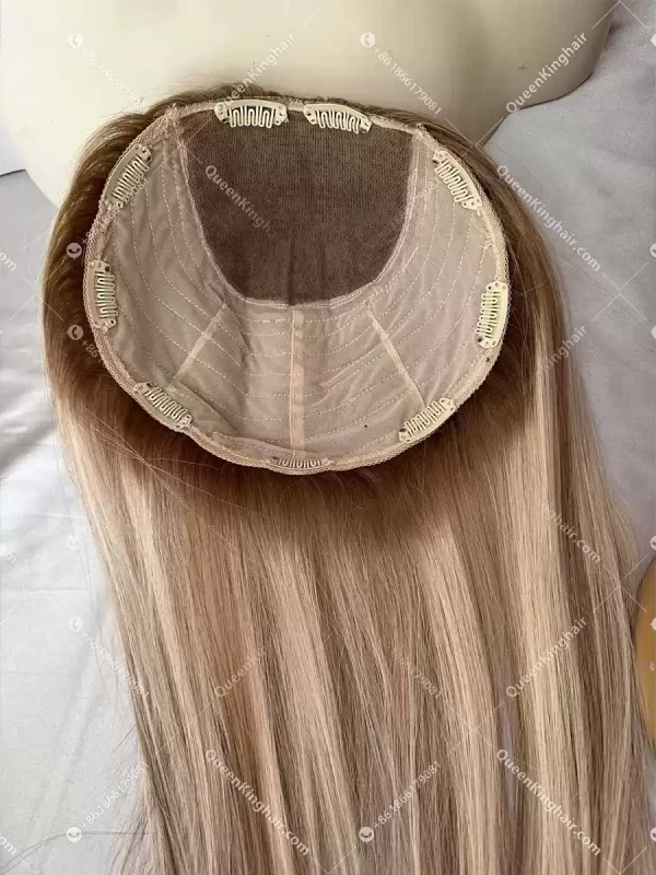 18 inches 8x8 with 4x4 silk base topper virgin hair
