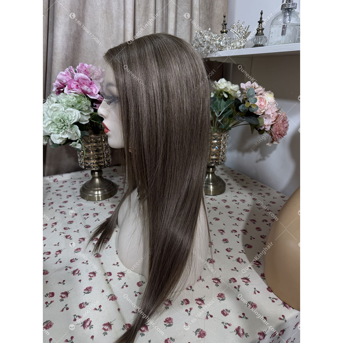 Luna Dark roots with brown and blonde balayage 13x6 transparent lace 150% density