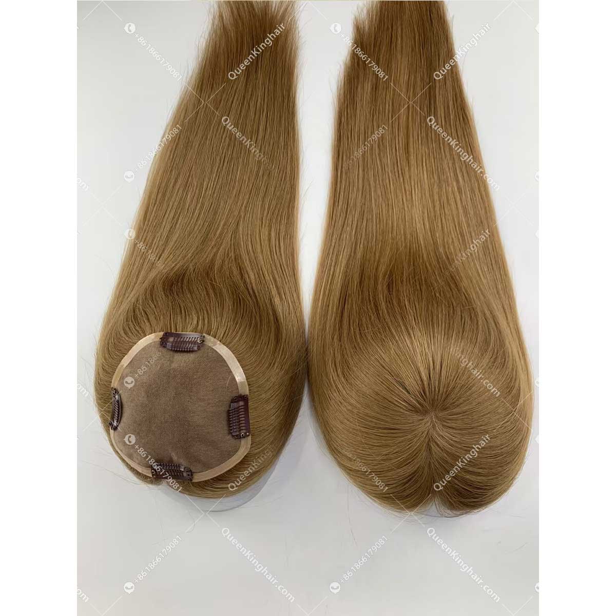 Virgin Hair Mono Base European Hair Topper Size 5"x5" Ready For Shipment