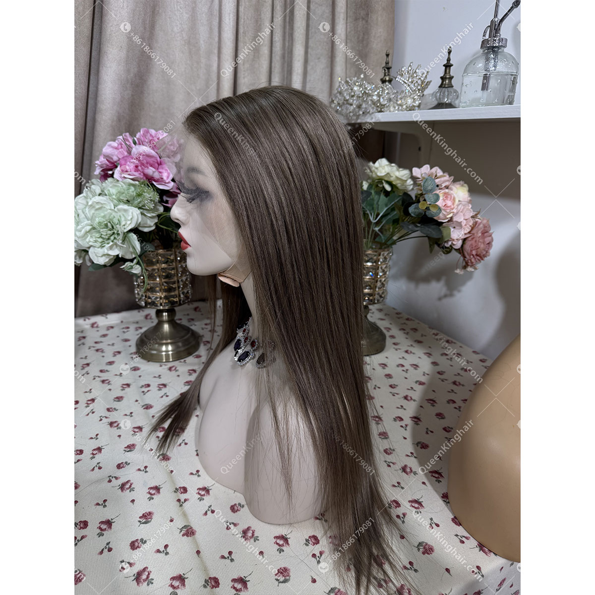 Luna Dark roots with brown and blonde balayage 13x6 transparent lace 150% density