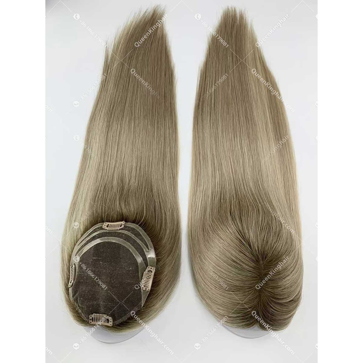20" Virgin Hair Hd lace Base European Hair Topper Size 5.5"x6" Ready For Shipment