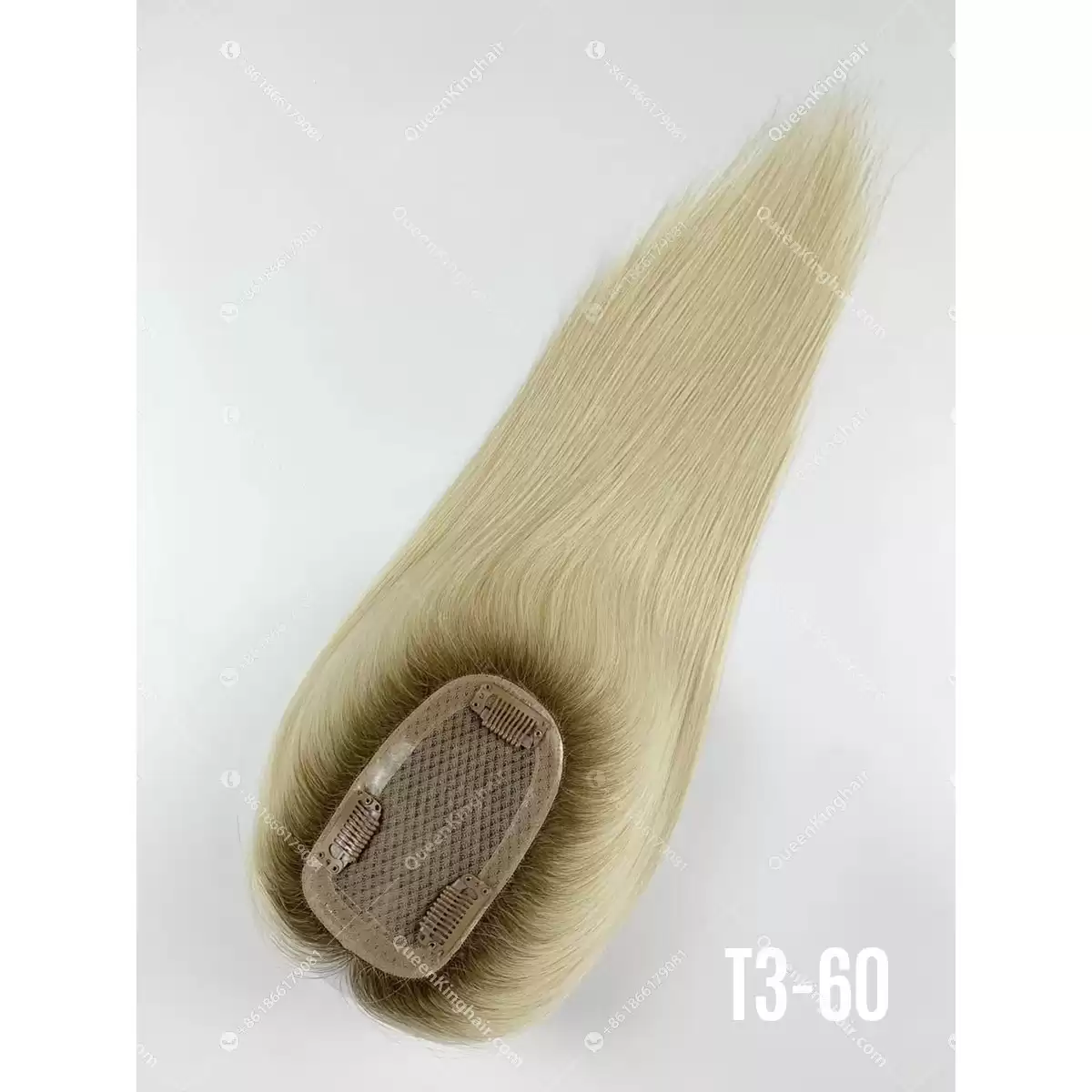 Virgin Hair Mono Base European Hair Topper Size 3"x5" Ready For Shipment