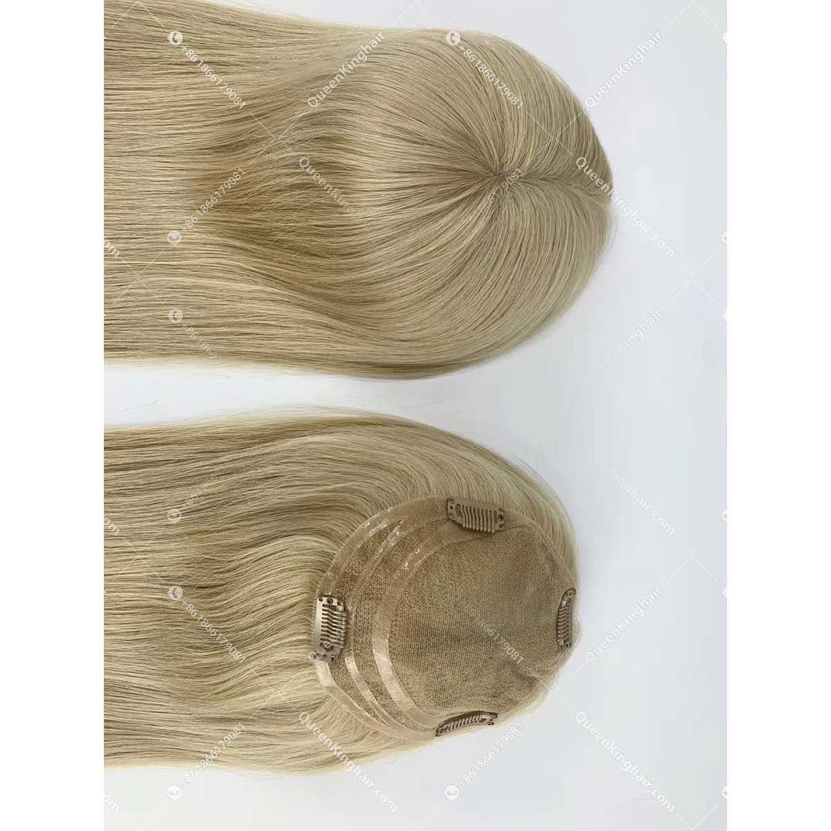 20" Virgin Hair Hd lace Base European Hair Topper Size 5.5"x6" Ready For Shipment