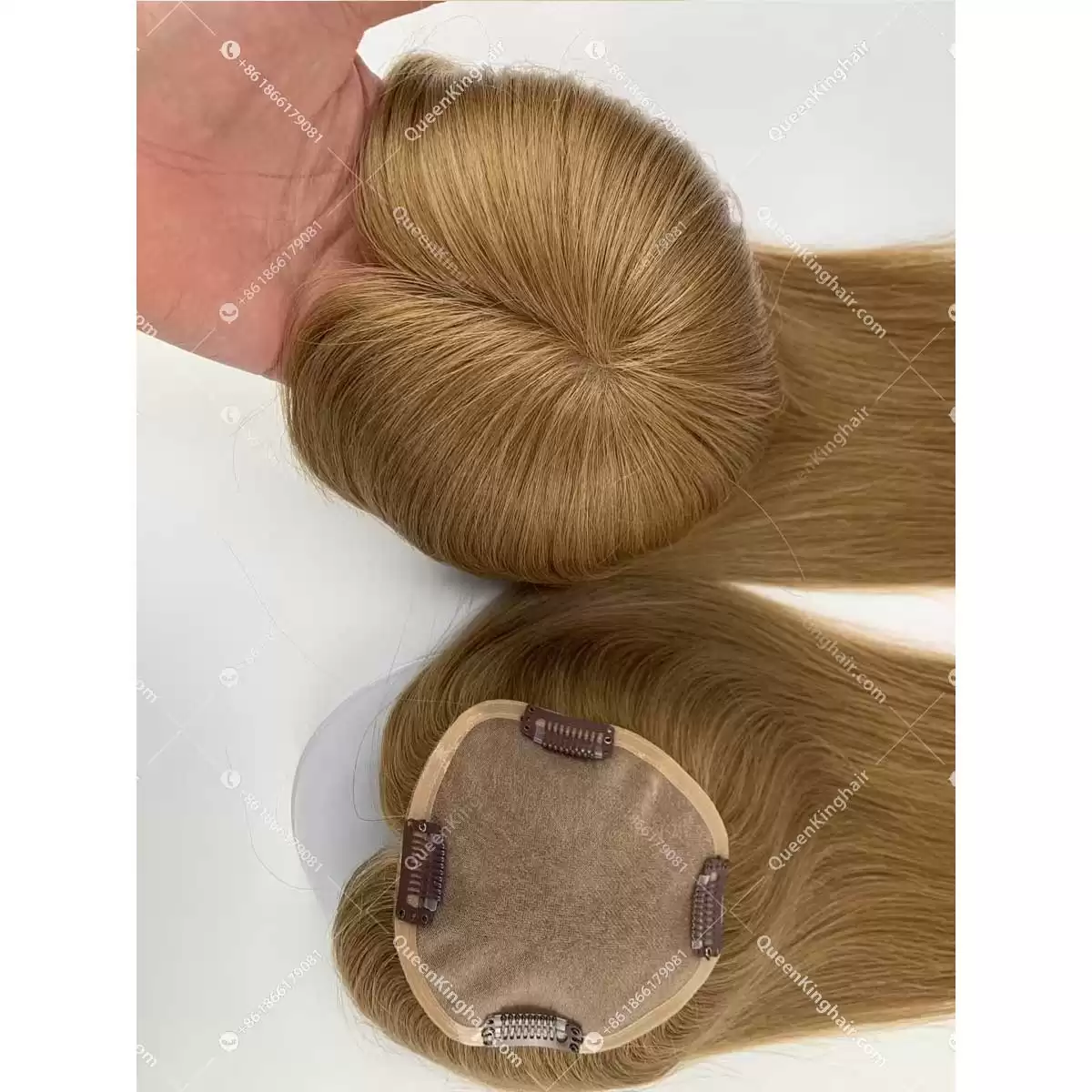 Virgin Hair Mono Base European Hair Topper Size 5"x5" Ready For Shipment