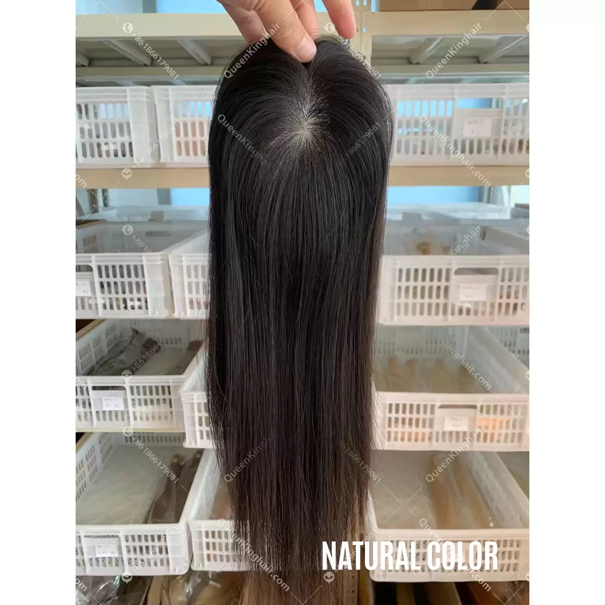 20" Virgin Hair Hd lace Base European Hair Topper Size 5.5"x6" Ready For Shipment