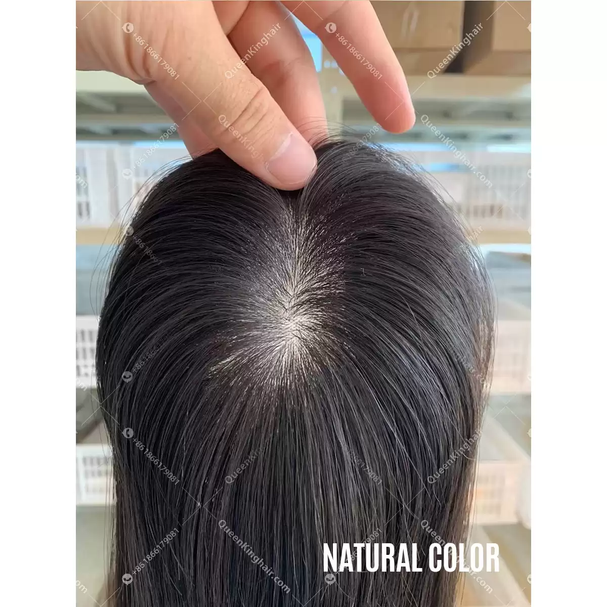 20" Virgin Hair Hd lace Base European Hair Topper Size 5.5"x6" Ready For Shipment