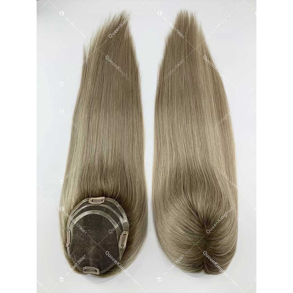 20" Virgin Hair Hd lace Base European Hair Topper Size 5.5"x6" Ready For Shipment