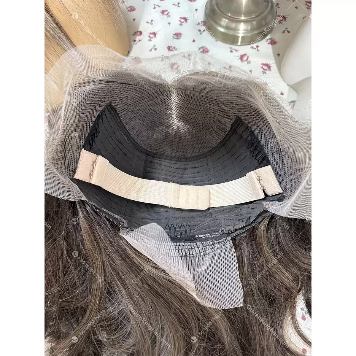 Brunette color bob dark brown with light brown lowlights 13x6 transparent lace 150% density wavy