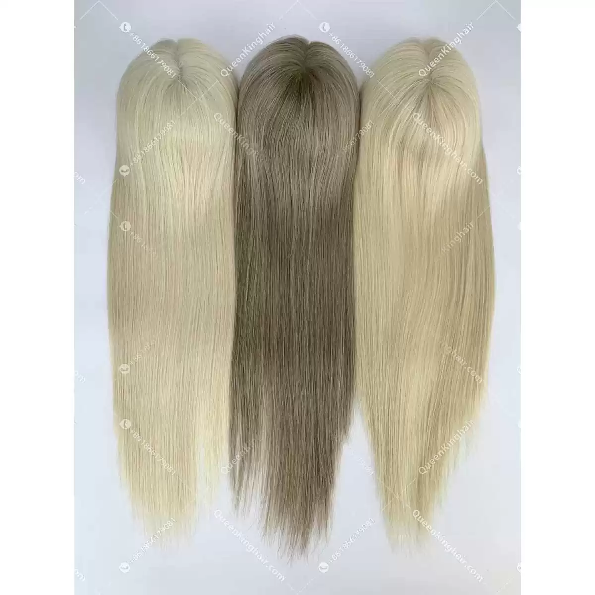 20" Virgin Hair Hd lace Base European Hair Topper Size 5.5"x6" Ready For Shipment