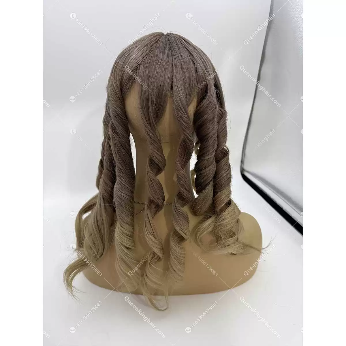 22 inches 7x7 with 4x4 silk base ombré ashy blonde with money piece in front European double drawn virgin hair