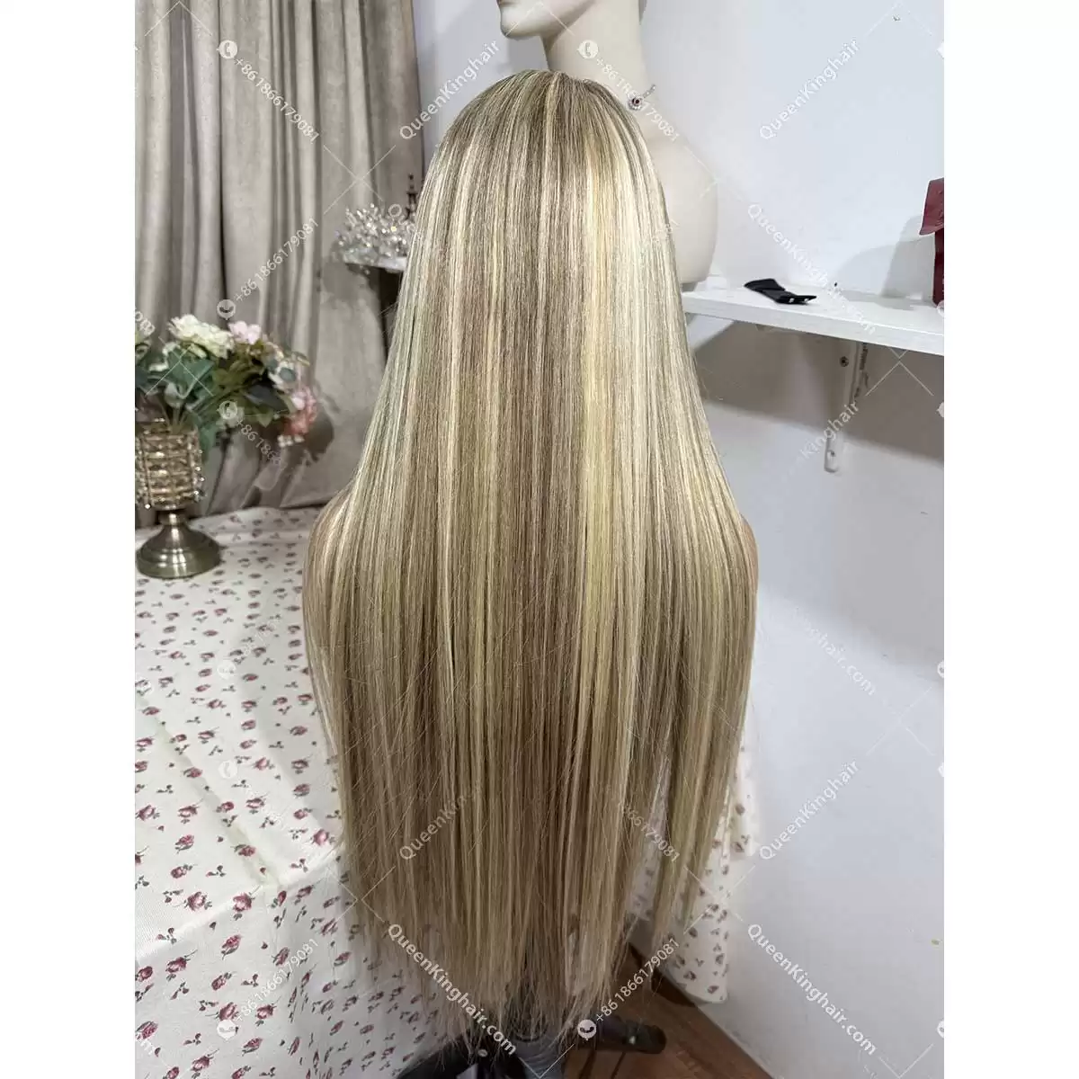 26 inches 13x6 250% density ash brown and blonde balayage transparent lace straight