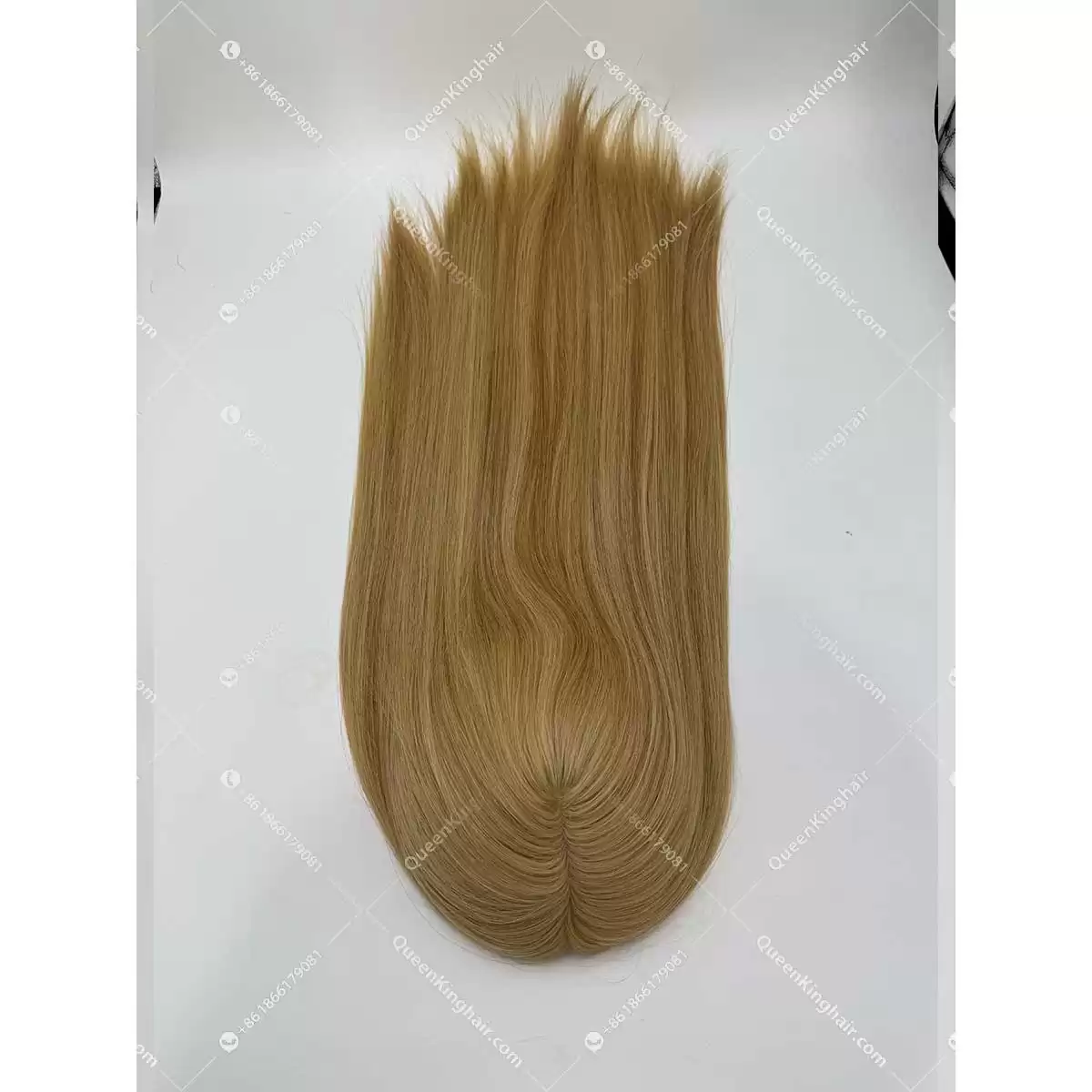 22 inches 6x6 with 4x4 silk base 150 grams double drawn virgin hair #18 blonde color
