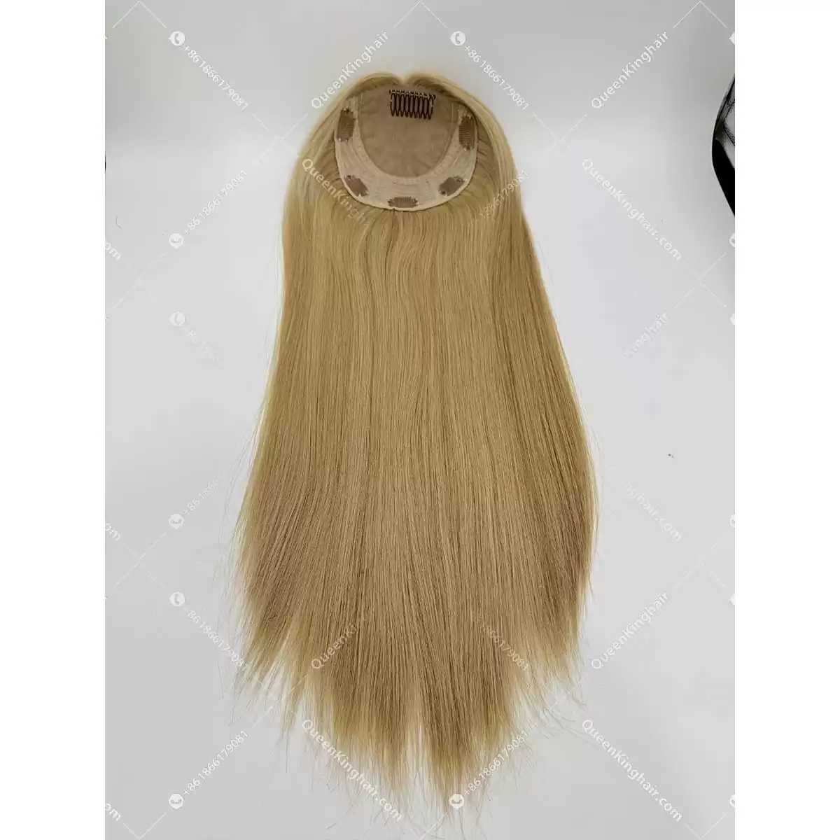 22 inches 6x6 with 4x4 silk base 150 grams double drawn virgin hair #18 blonde color