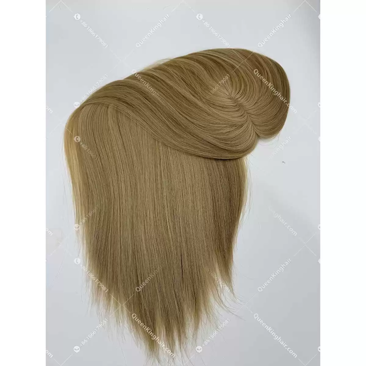 22 inches 6x6 with 4x4 silk base 150 grams double drawn virgin hair #18 blonde color