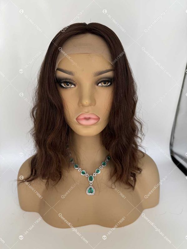 001 12 inches Russian virgin hair natural wave topper with 4x4 silk base