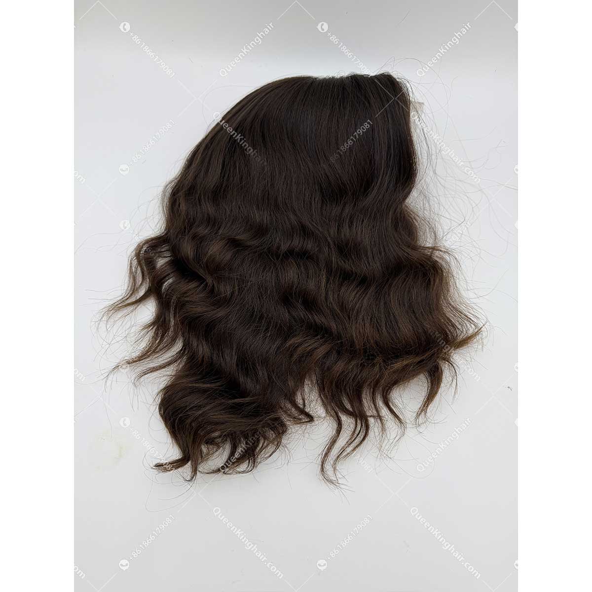 12 inches Russian virgin hair natural wave topper with 4x4 silk base