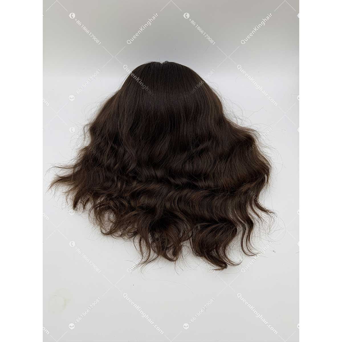 12 inches Russian virgin hair natural wave topper with 4x4 silk base