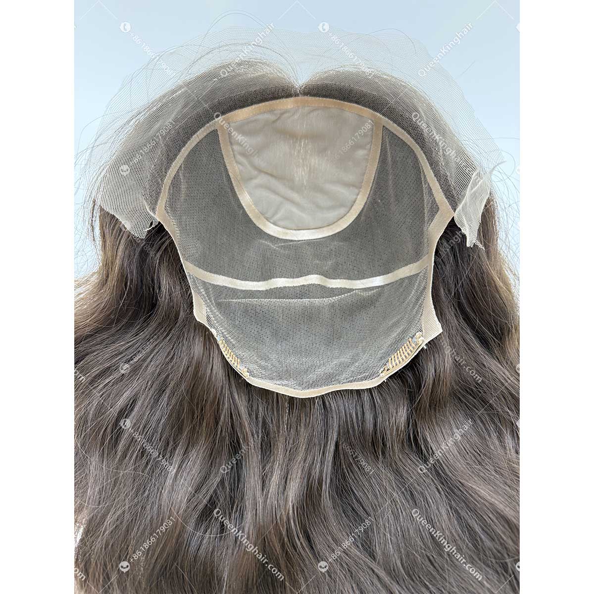 12 inches Russian virgin hair natural wave topper with 4x4 silk base