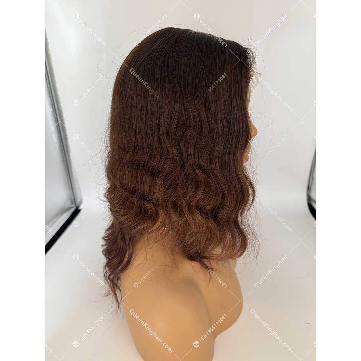 12 inches Russian virgin hair natural wave topper with 4x4 silk base