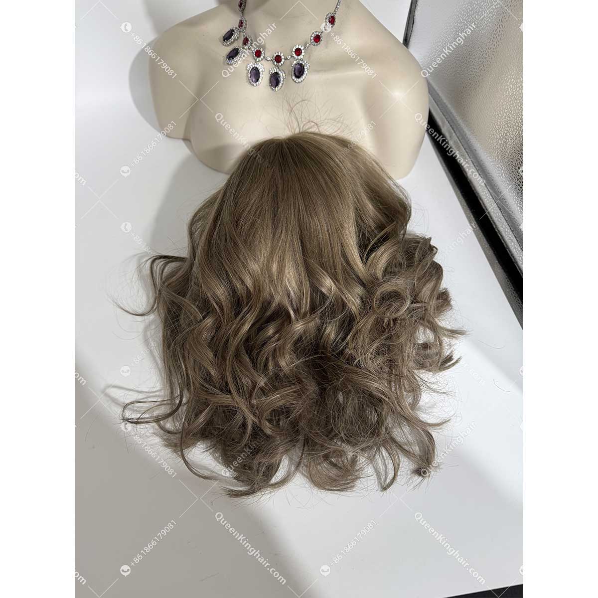 Luna Bob 13x6 transparent lace 150% density ashy brown roots with ashy brown and rose gold balayage