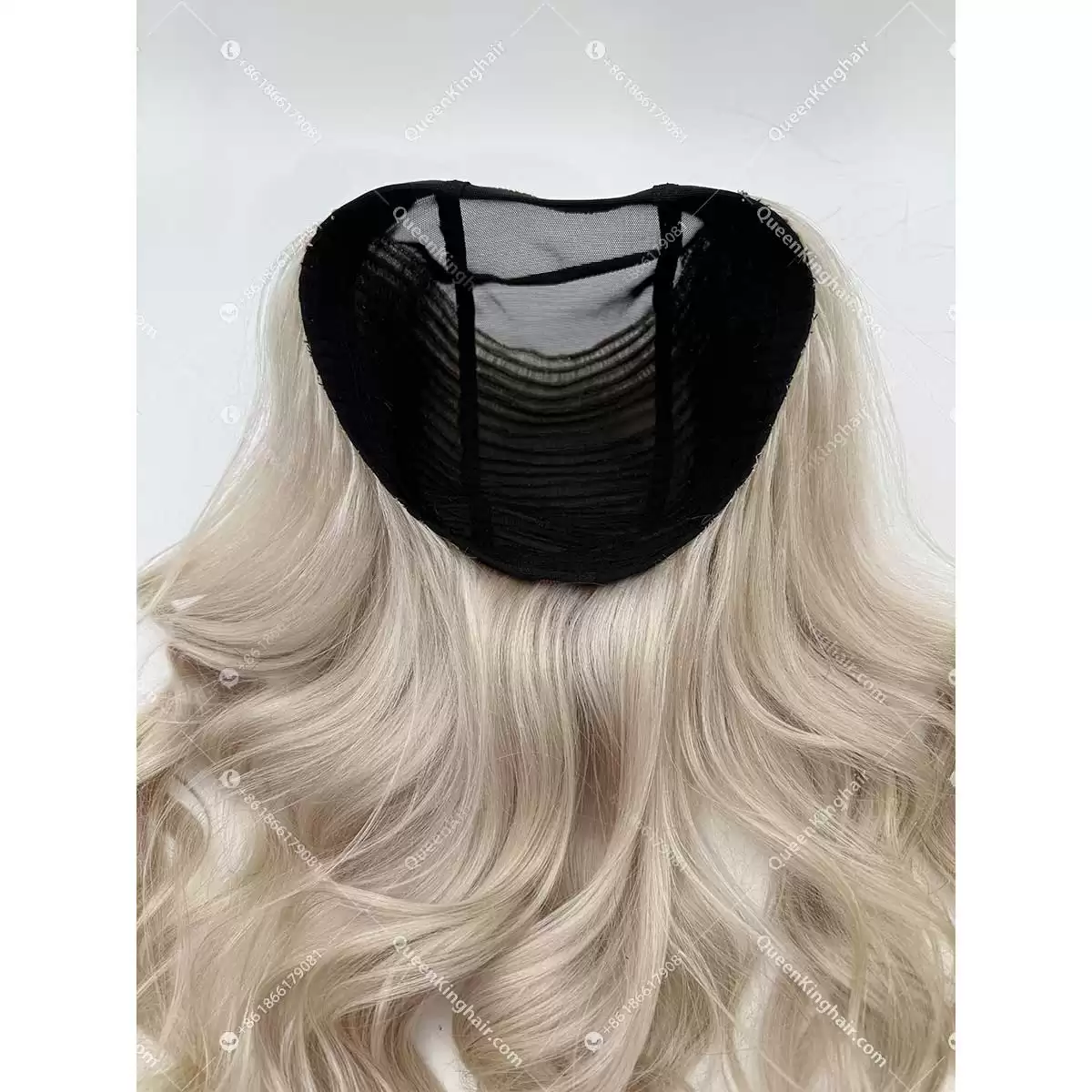 Remy hair hat wig white blonde wig