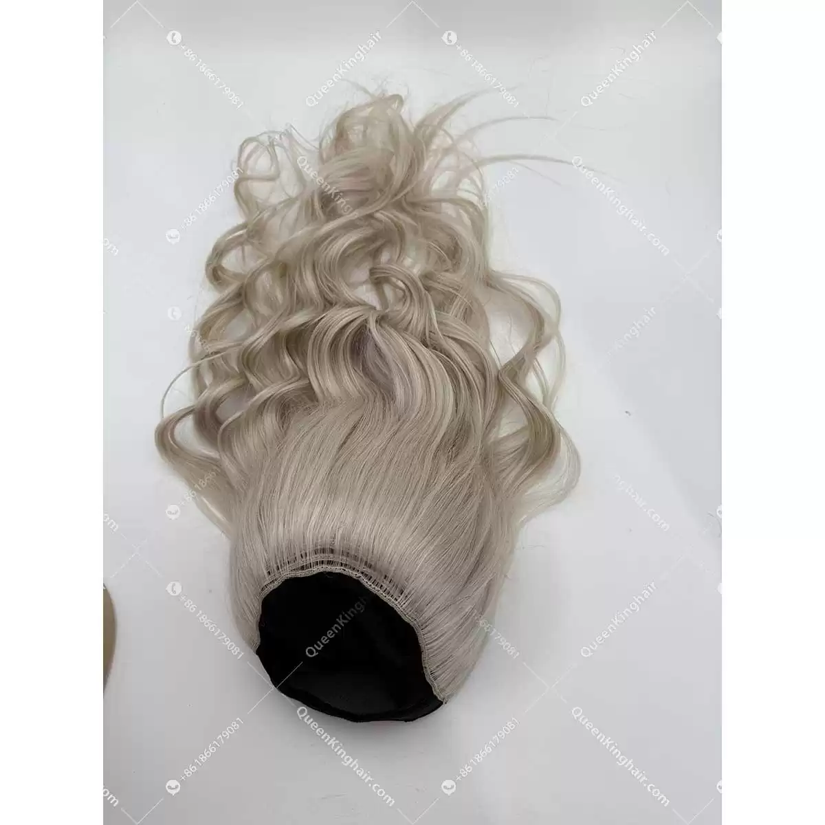 Remy hair hat wig white blonde wig