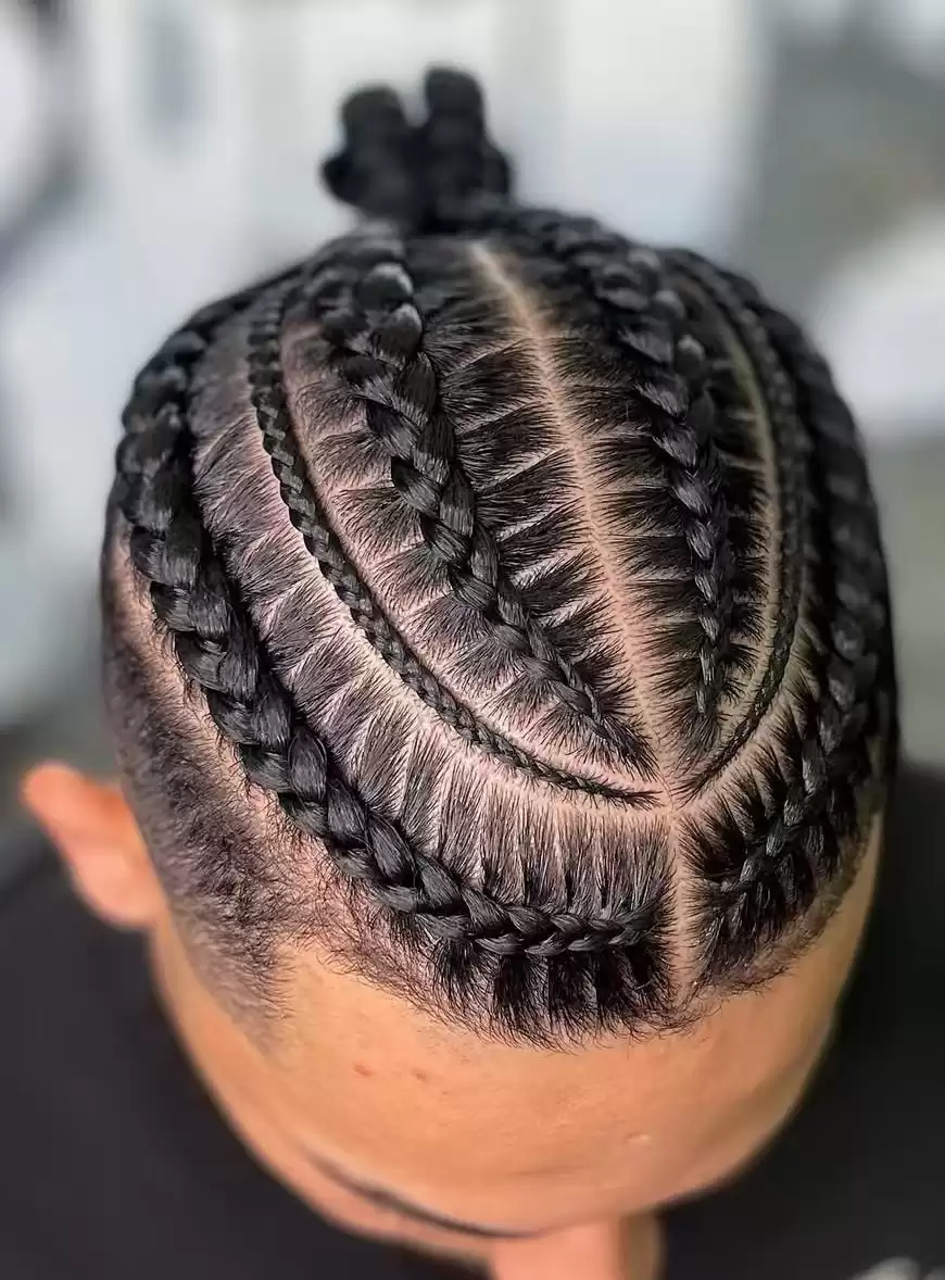 Braid Men Toupee Silk Base 8x10 Ready for shipment