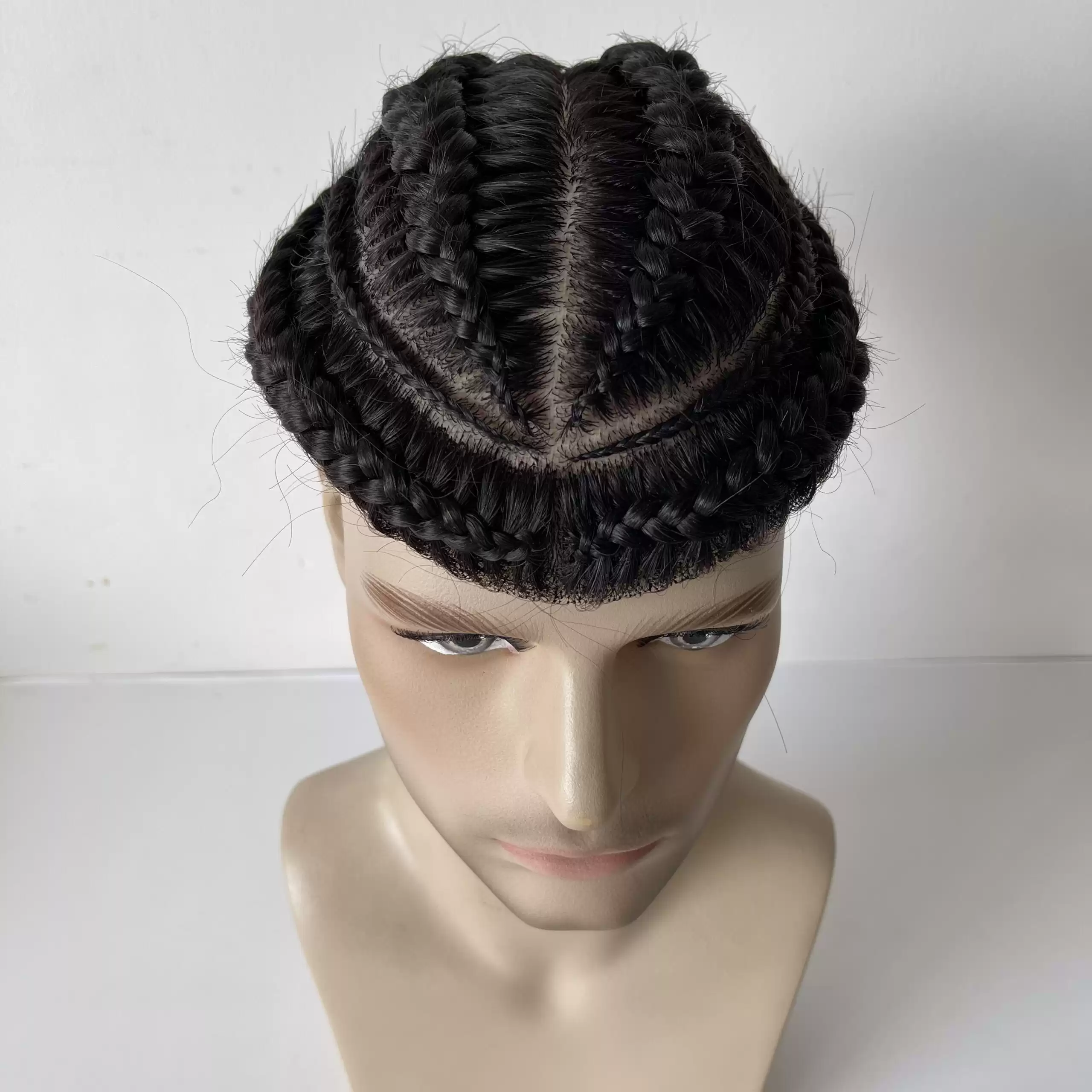 Braid Men Toupee Silk Base 8x10 Ready for shipment