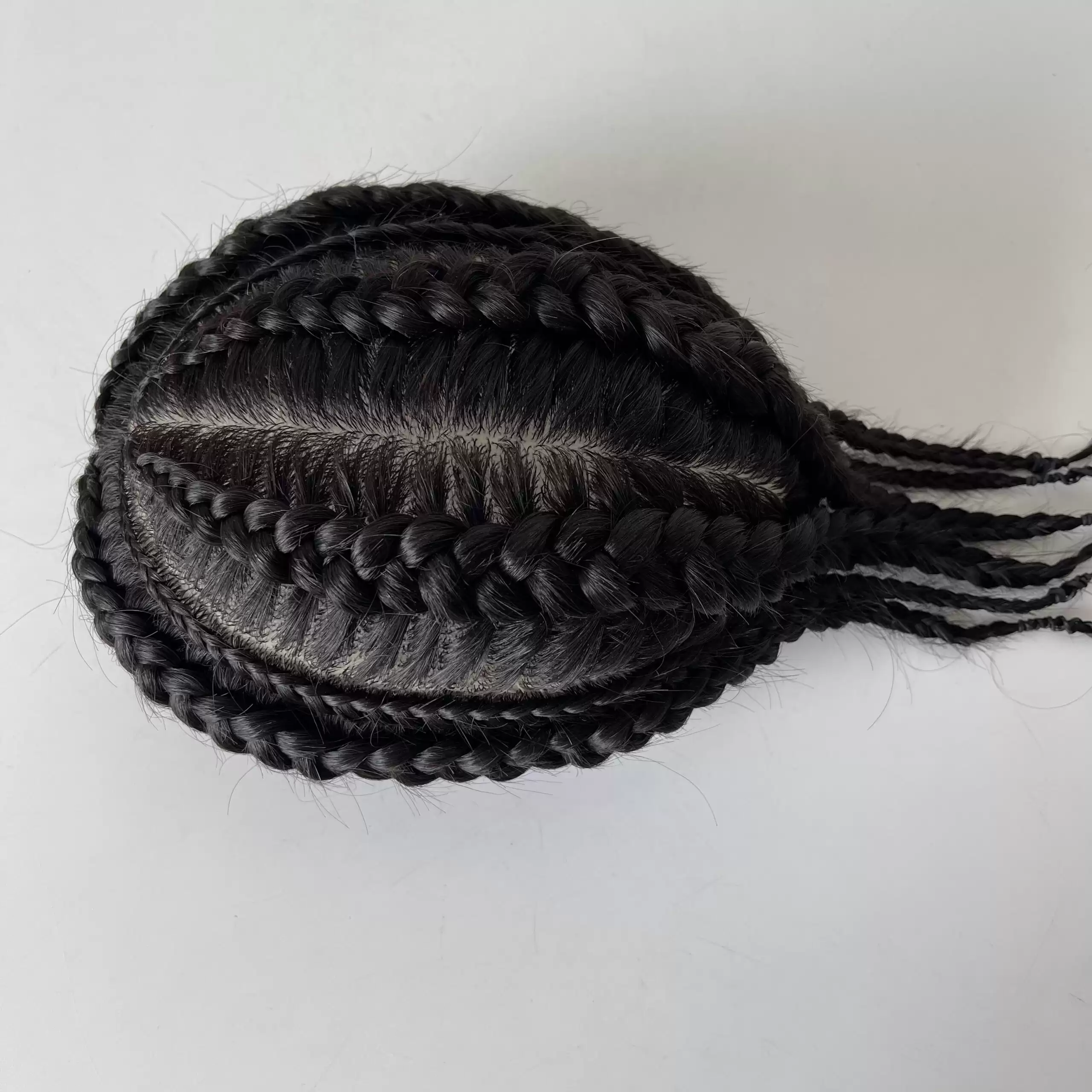 Braid Men Toupee Silk Base 8x10 Ready for shipment