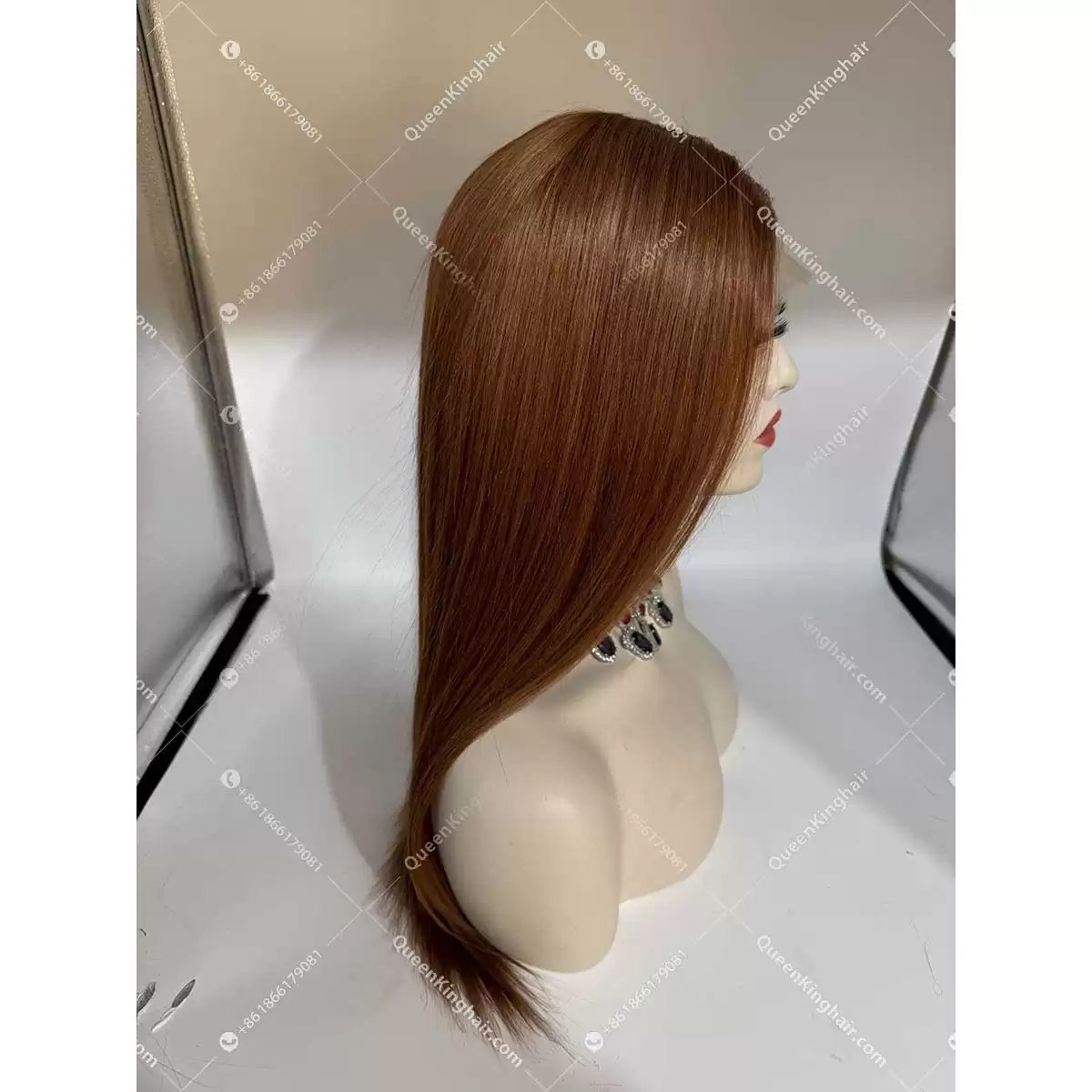 Ginger brown color 13x6 transparent lace wig 150% density remy hair