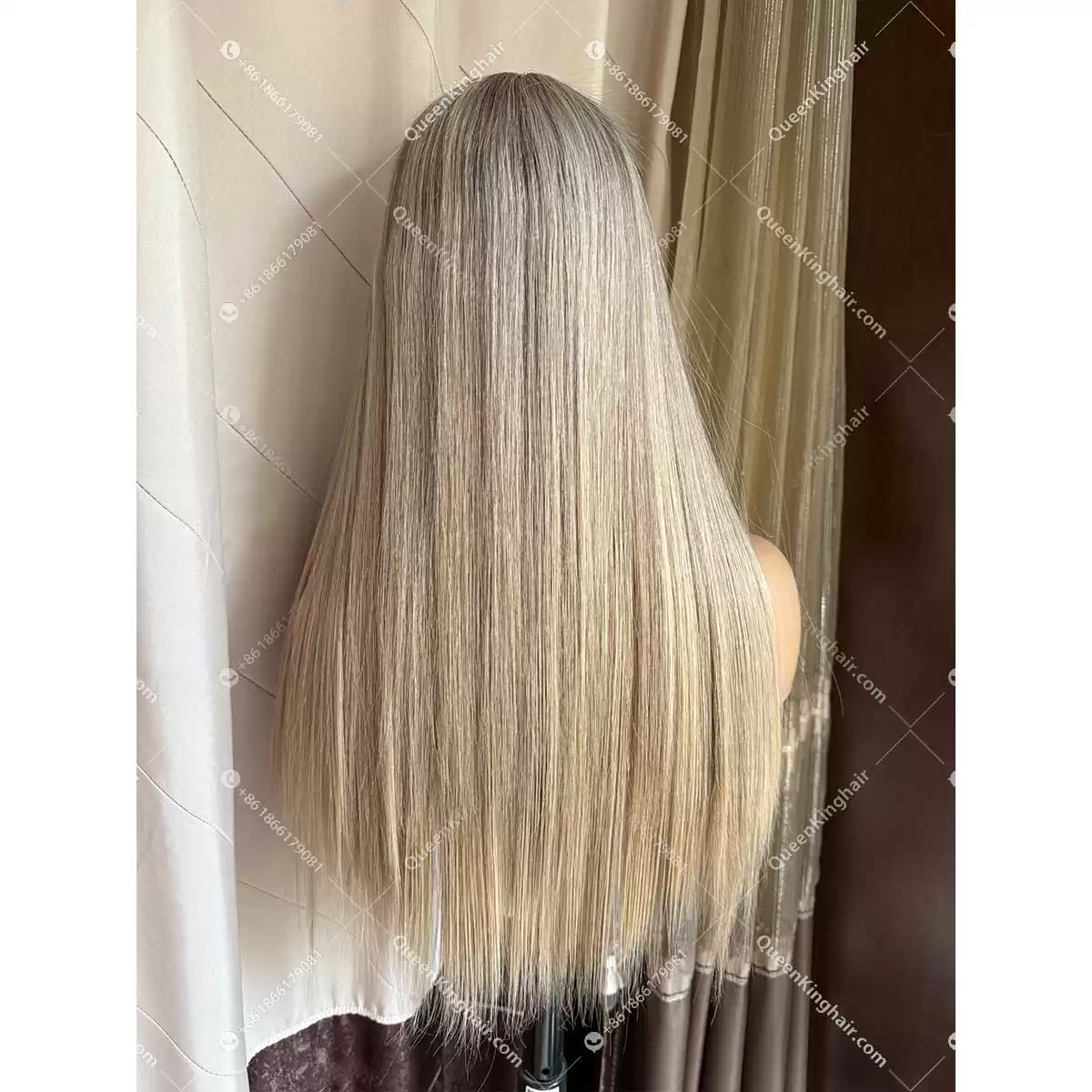 Ombré ashy color and blonde color balayage with money piece in the frontal European double drawn virgin hair wig 13x6
