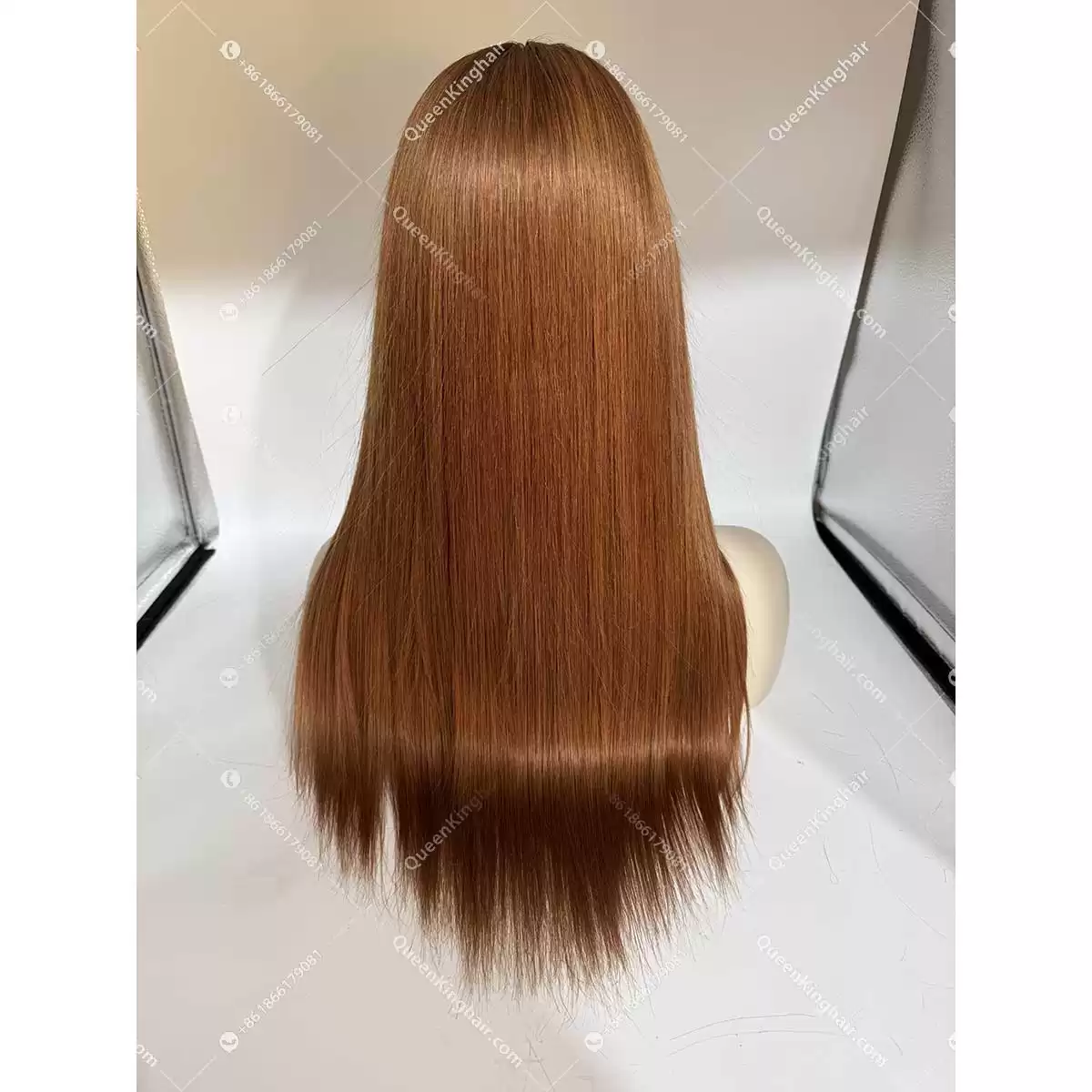 Ginger brown color 13x6 transparent lace wig 150% density remy hair