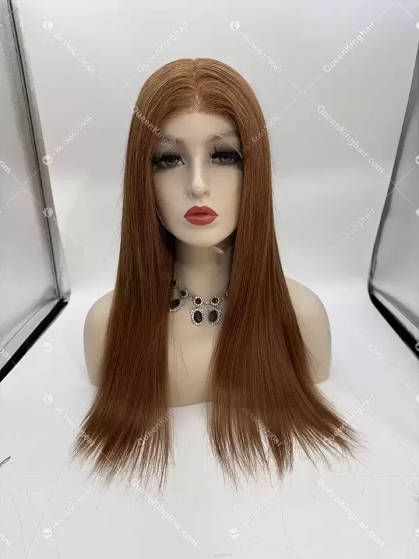Ginger brown color 13x6 transparent lace wig 150% density remy hair