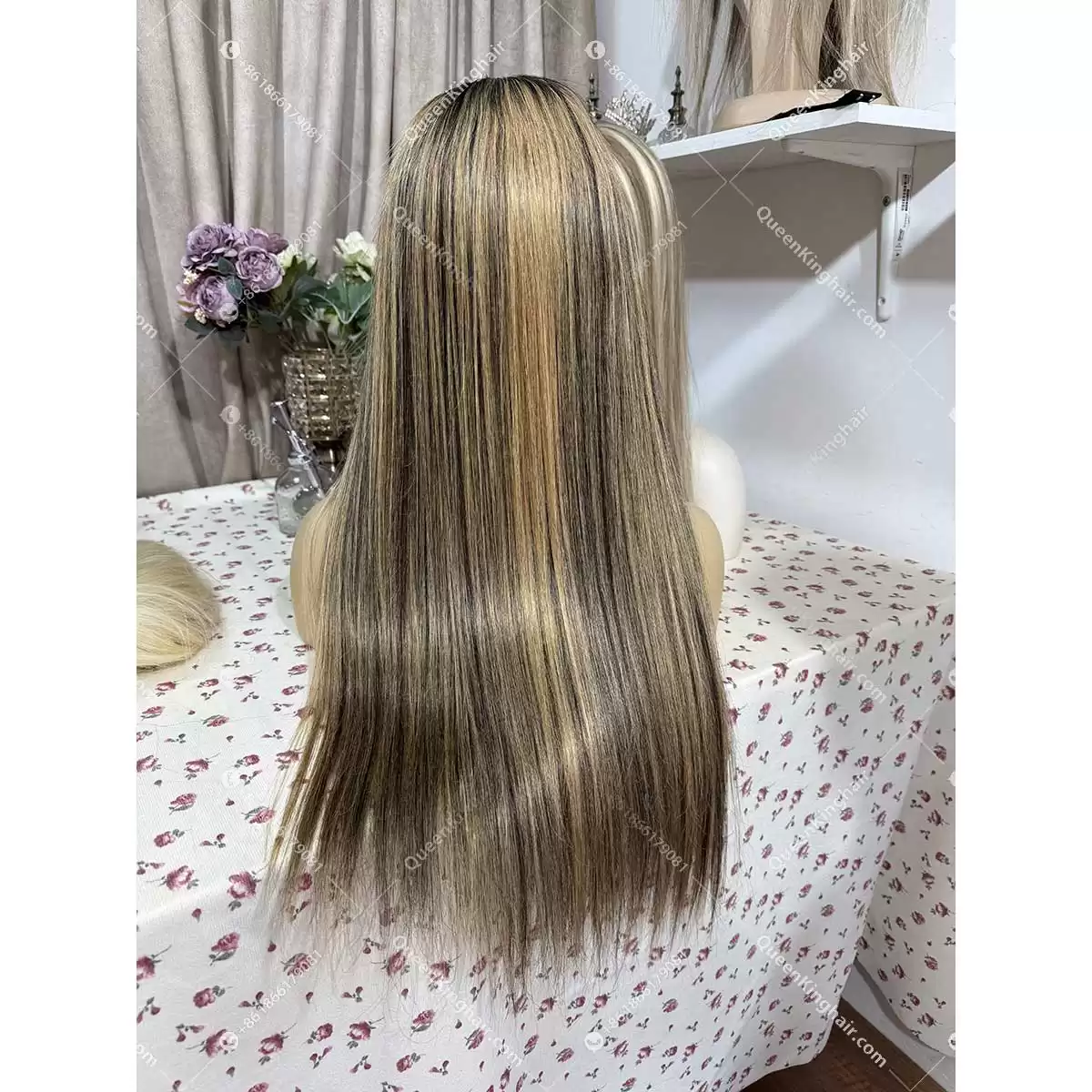 Ombré honey blonde and jet black highlights 13x6 150% density transparent lace