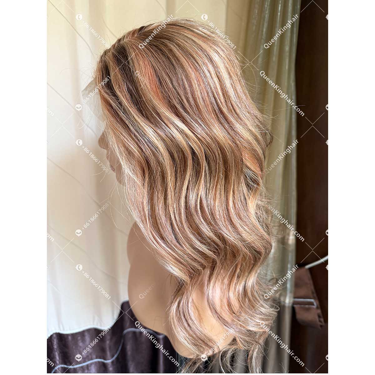 3 tones highlights color wigs remy hair 13x6 transparent lace 150% density 4/27/30