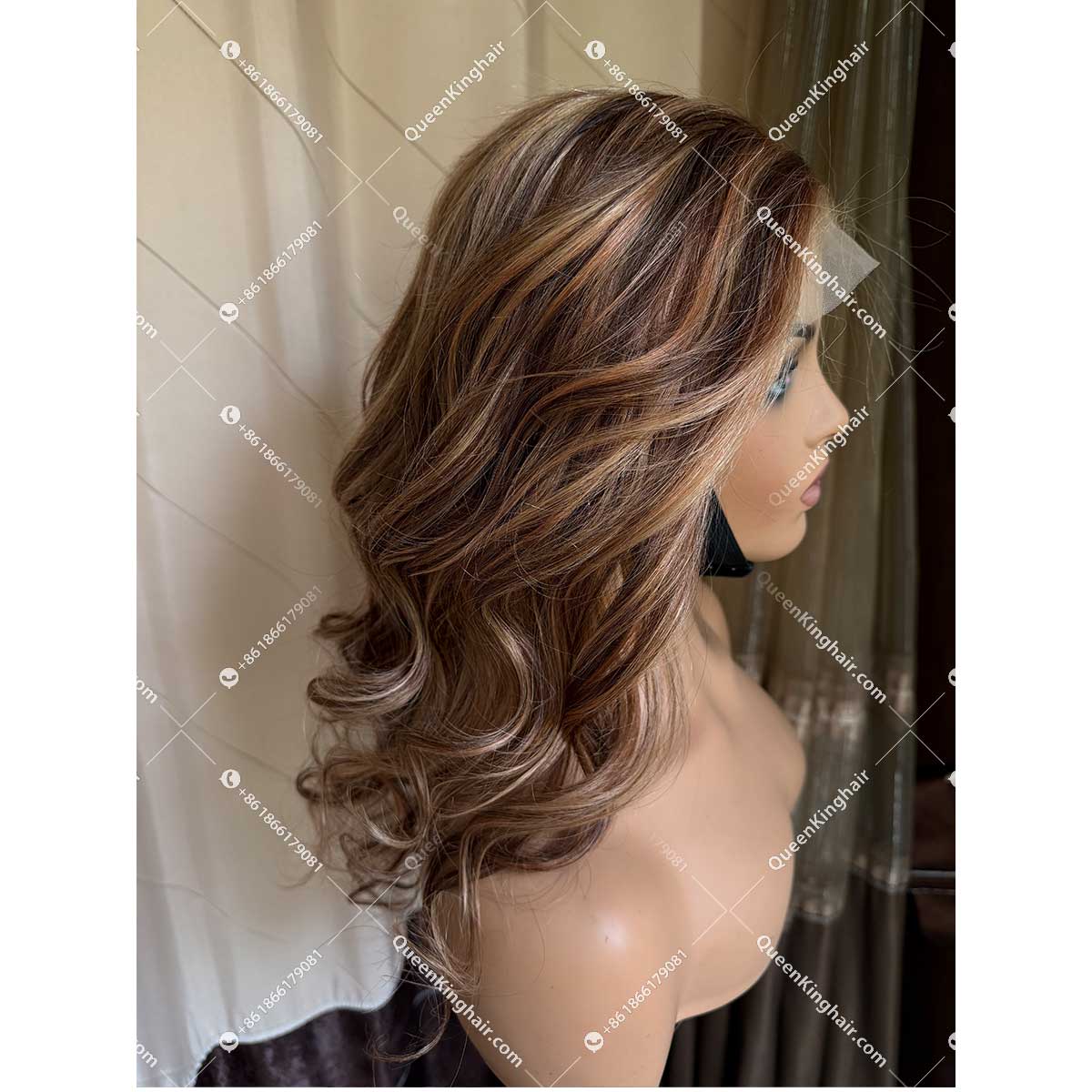 3 tones highlights color wigs remy hair 13x6 transparent lace 150% density 4/27/30