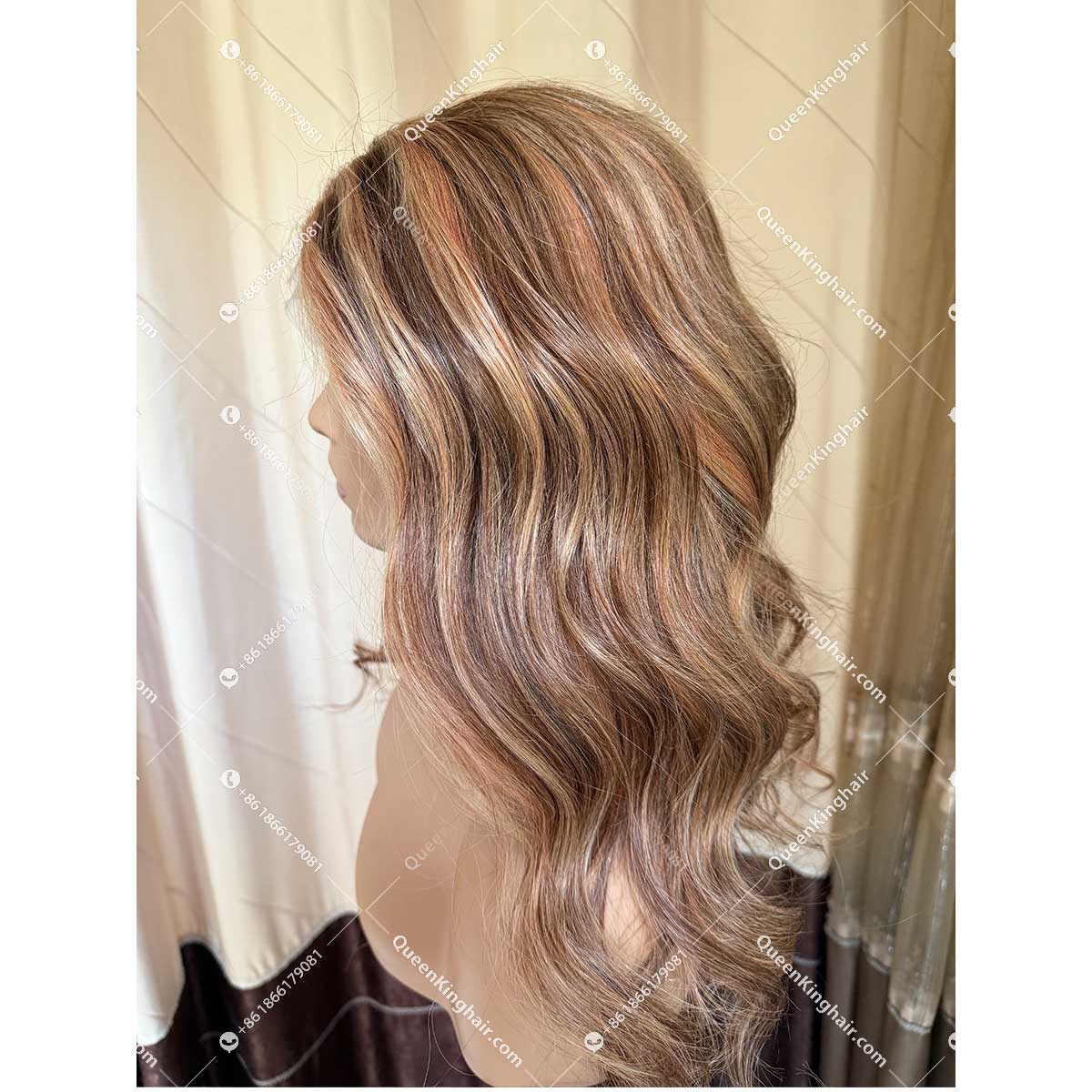 3 tones highlights color wigs remy hair 13x6 transparent lace 150% density 4/27/30