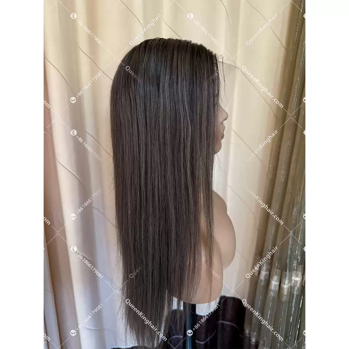 Brunette color 13x6 Hd lace remy hair 150% density wig dark brown as base color with some brown lowlights