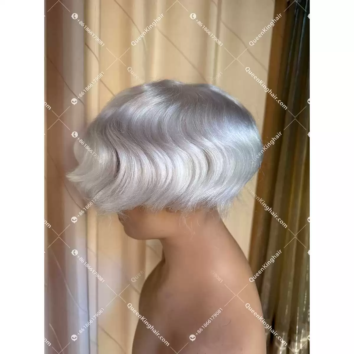 8x10 inches can be cut into different sizes white blonde human hair pu base 100% density