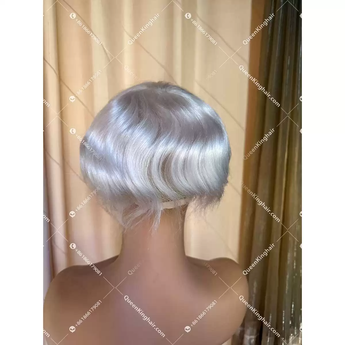 8x10 inches can be cut into different sizes white blonde human hair pu base 100% density