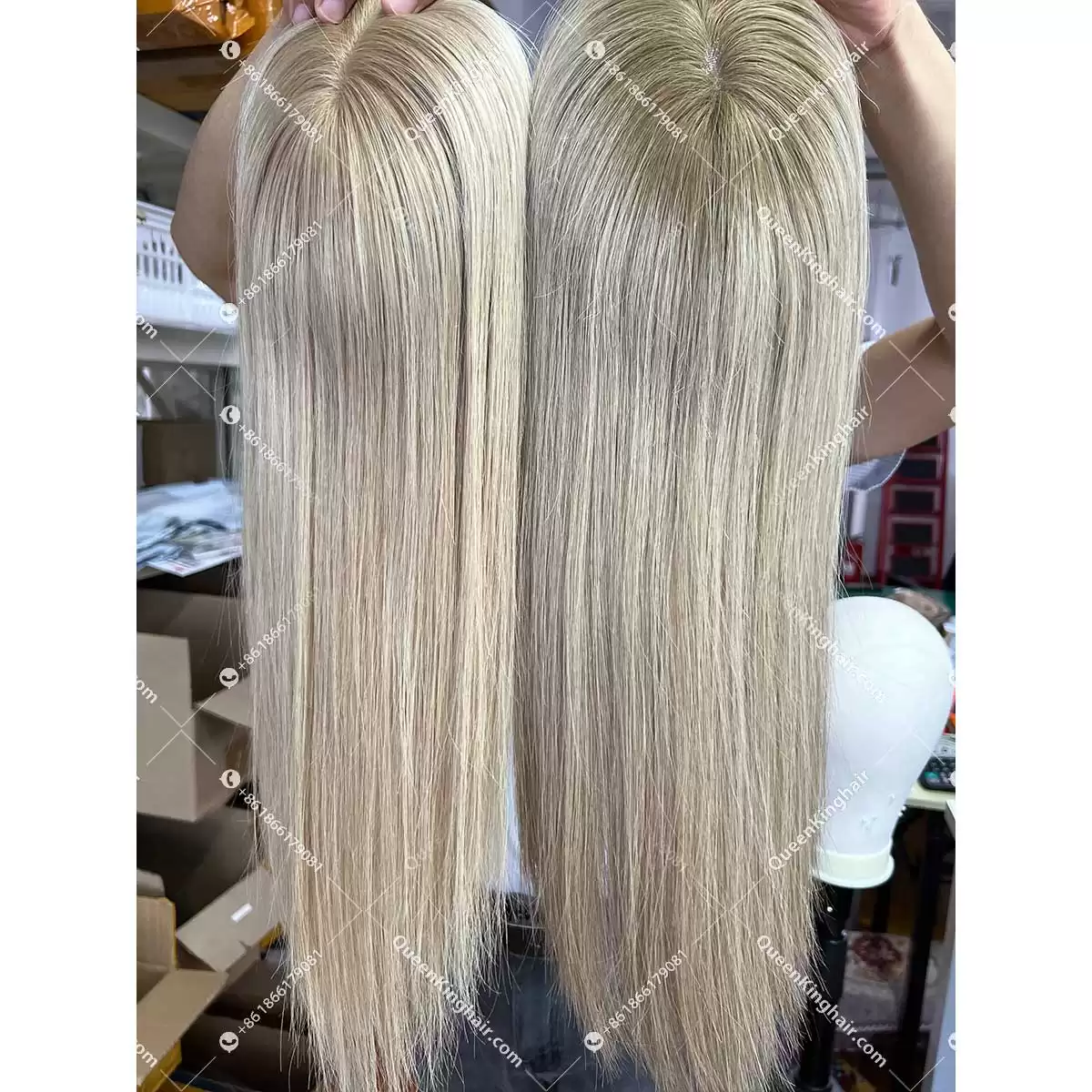 16" Virgin Hair Hd lace Base European Hair Topper Size 5.5"x6" Ready For Shipment