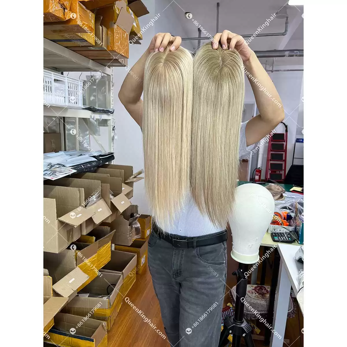 16" Virgin Hair Hd lace Base European Hair Topper Size 5.5"x6" Ready For Shipment