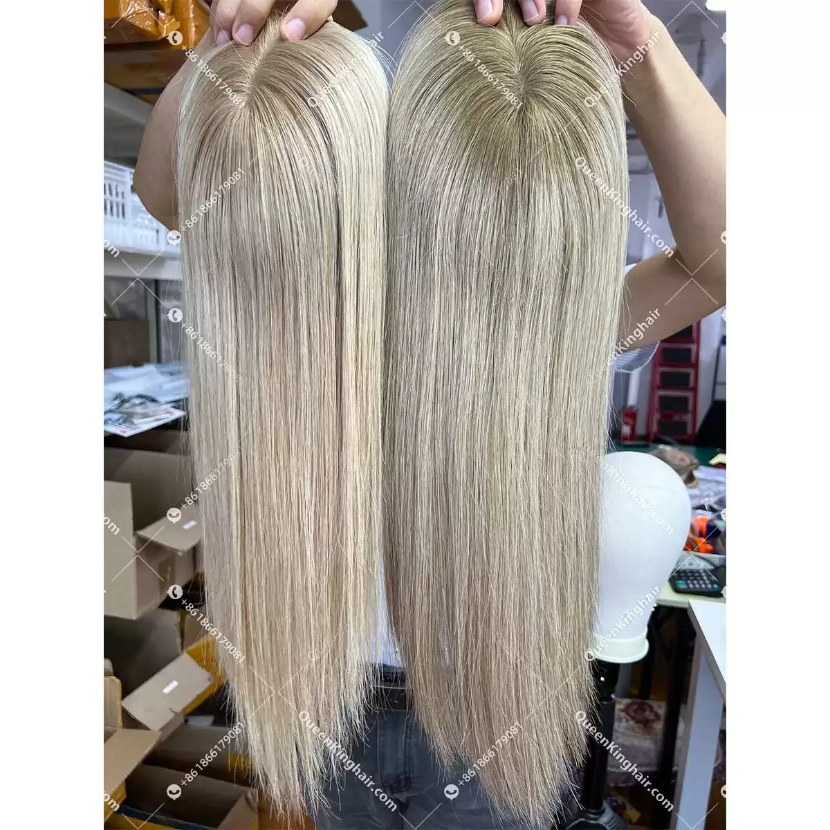 16" Virgin Hair Hd lace Base European Hair Topper Size 5.5"x6" Ready For Shipment