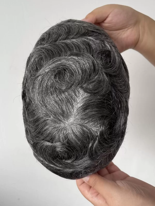 Full lace Men Toupee 8x10 inches Color 1B 50 90% Density
