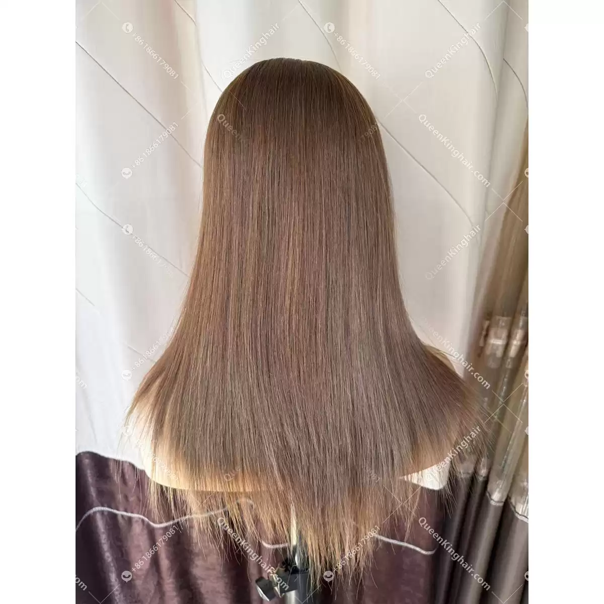 #4 brown hair medical wig virgin hair with 4x4 silk base